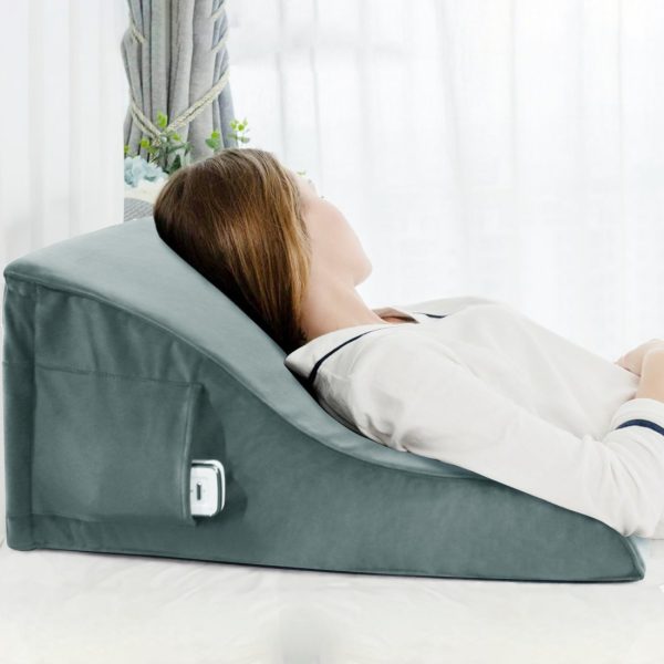 backrest velvet button grey