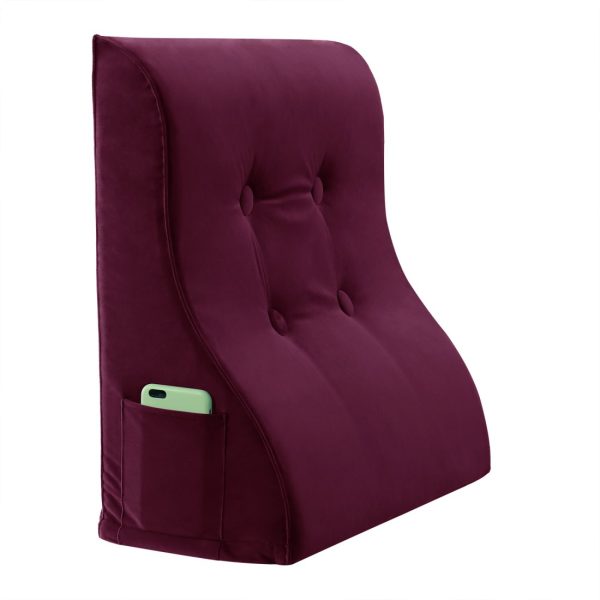 backrest velvet button navy red wine