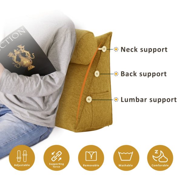 reading pillow bolster yellow