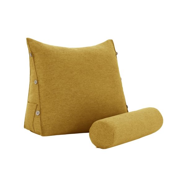 reading pillow bolster yellow