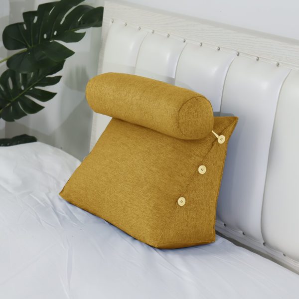 reading pillow bolster yellow