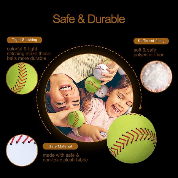 Pack of 2 Soft Balls Interactive Plush Baseball - Image 2