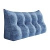 Headboard Reading Pillow Bed Wedge Pillow Printed Blue Velvet
