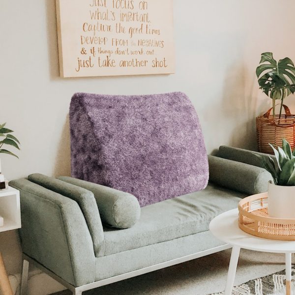 Headboard Wedge Pillow Purple Plush Large Reading Pillow - Image 3