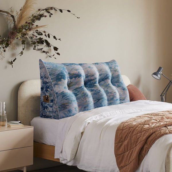 Triangular Headboard Pillow for Sleeping with Side Pocket - Image 8