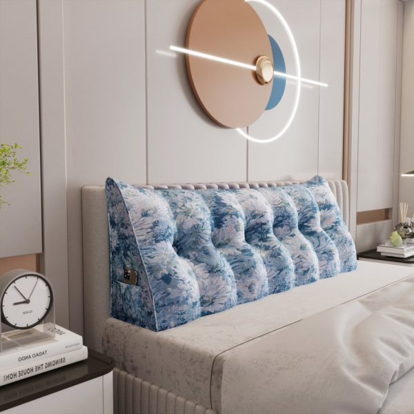 Triangular Headboard Pillow for Sleeping with Side Pocket - Image 10