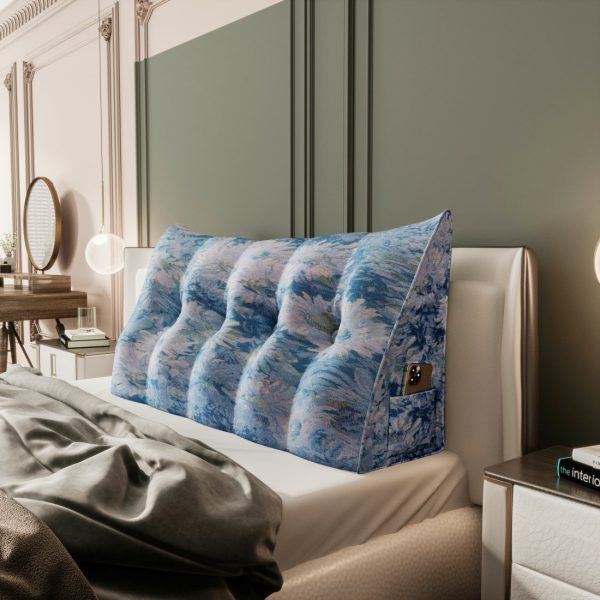Triangular Headboard Pillow for Sleeping with Side Pocket - Image 11