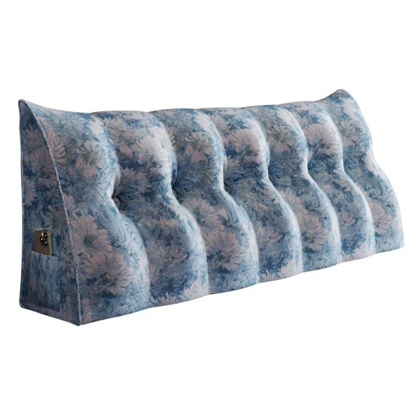 Triangular Headboard Pillow for Sleeping with Side Pocket - Image 12